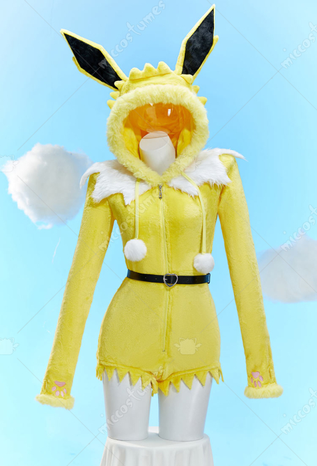 PM Derivative Sexy Lingerie Bodysuit Halloween Plush Hooded Romper and Socks with Belt and Scarf S-4XL